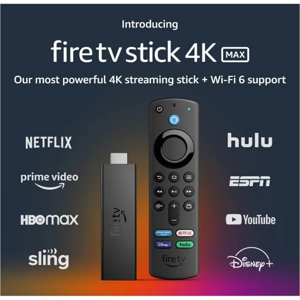Amazon Fire TV Stick, 4K Max Streaming Media Player, With All-New Alexa Voice Remote, Includes TV Controls, Black | B08MQZXN1X - Image 2