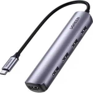 Ugreen USB-C to USB Adapter USB-C HDMI Dongle, With 4K HDMI Output, 4 USB 3.0 Ports, Compatible for MacBook Pro/iPad Pro/XPS Pixel Book | 20197