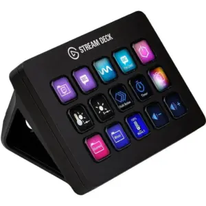 Corsair Elgato Stream Deck MK2 Live Production Contrller, 15 Programmable LCD Keys, Switch Scenes and Launch Media, Drag-and-Drop Actions to Keys, Windows and macOS, Black | 10GBA9901