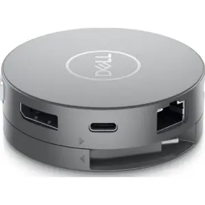 Dell DA310 7-in-1 USB-C Multiport Adapter, USB 3.2 Gen 2, Gigabit Ethernet, VGA/HDMI/DP/USB-C Interfaces, Silver | DA310-USBC MA
