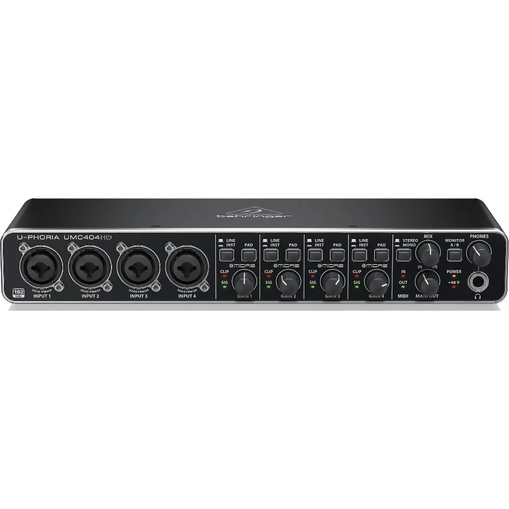 Behringer U Phoria UMC404HD 4-In/4-Out USB Audio Interface w/ Midas Preamps, 24 Bit/192 kHz, MIDI I/O & Inserts | UMC404HD - Image 2