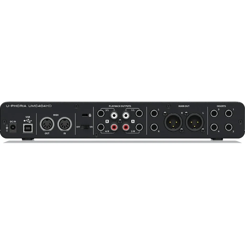 Behringer U Phoria UMC404HD 4-In/4-Out USB Audio Interface w/ Midas Preamps, 24 Bit/192 kHz, MIDI I/O & Inserts | UMC404HD - Image 5